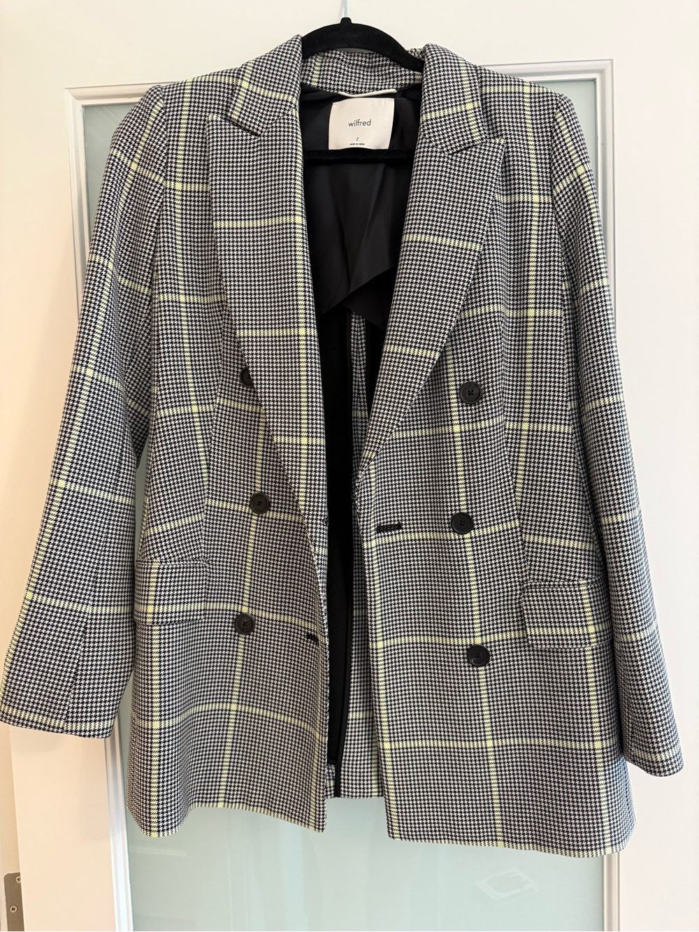 Wilfred Margaux Blazer in Black/Yellow Glen Plaid Windowpane